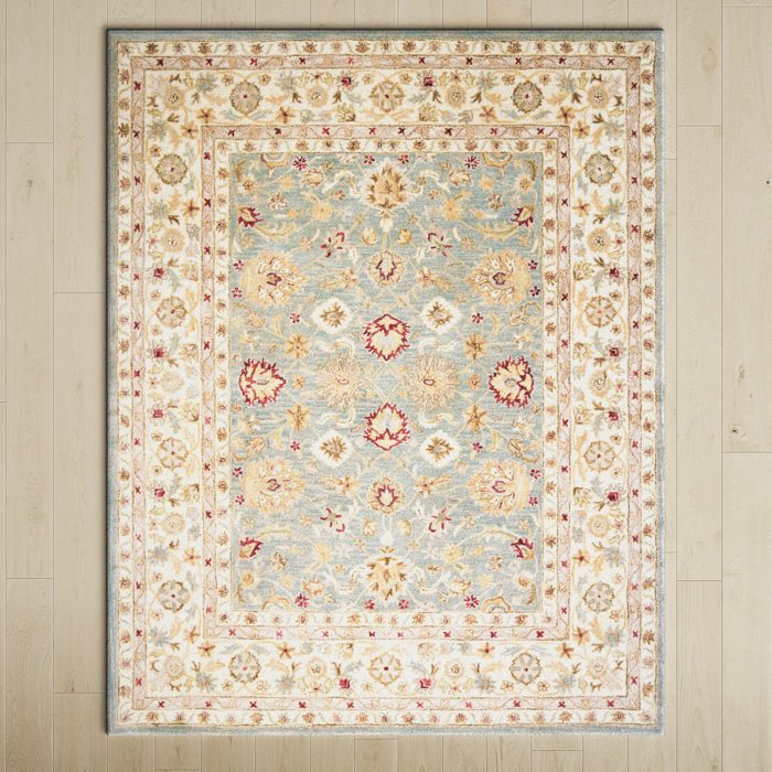 Samuel Handmade Wool Gray Blue/Beige Rug & Reviews Birch Lane